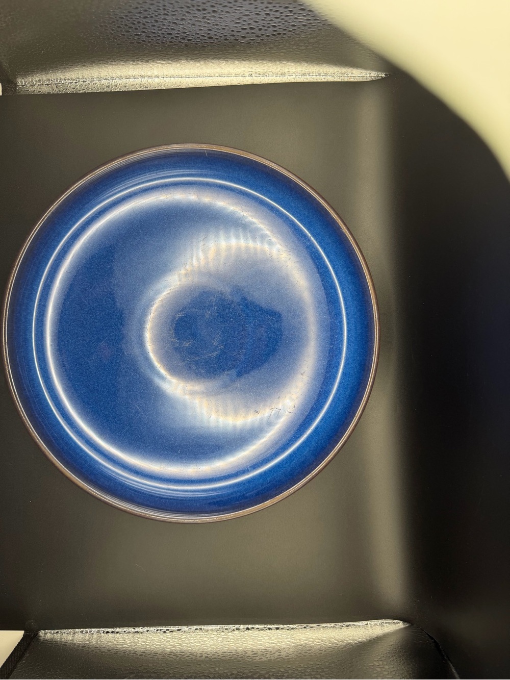 Denby Blue Stoneware Plate - Denby Logo Visible